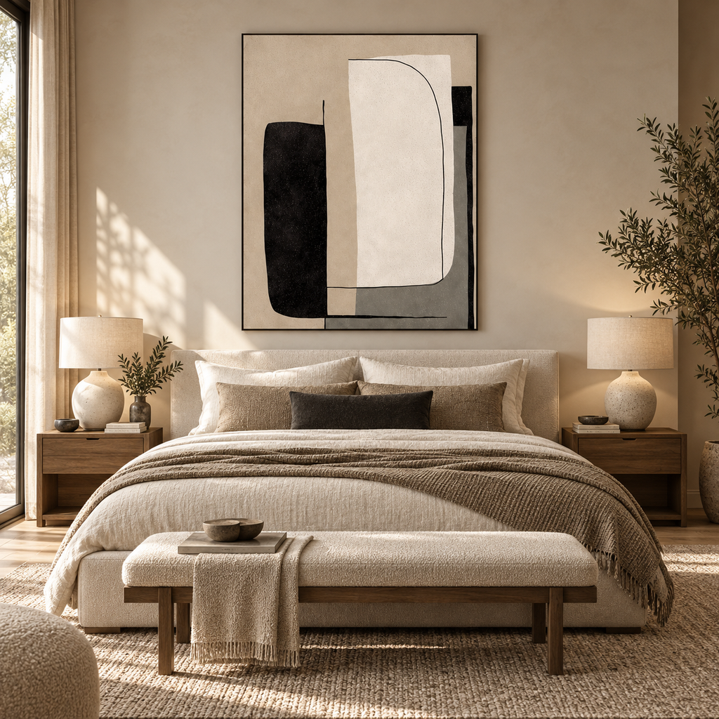 ARBYNART Abstract Art | Neutral Curve Blocks