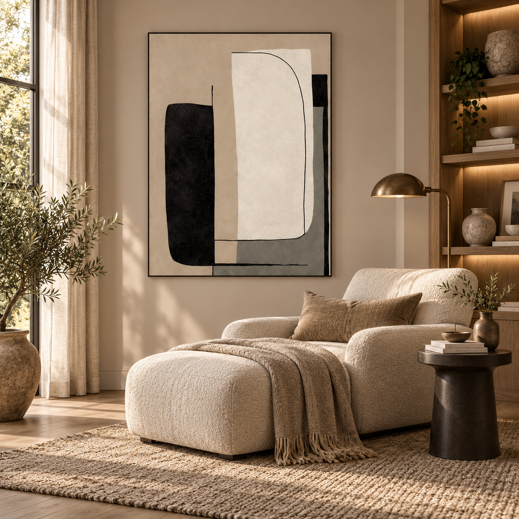 ARBYNART Abstract Art | Neutral Curve Blocks