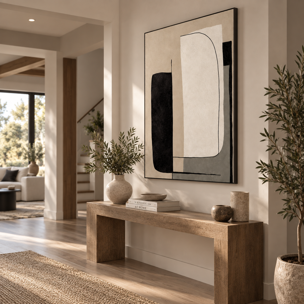 ARBYNART Abstract Art | Neutral Curve Blocks