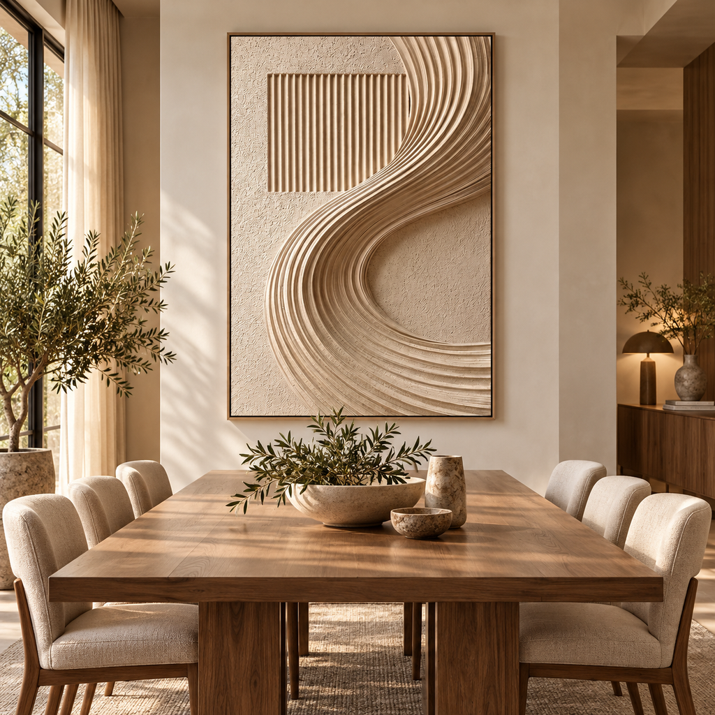 ARBYNART 3D Textured Art | Curved Sand Frame