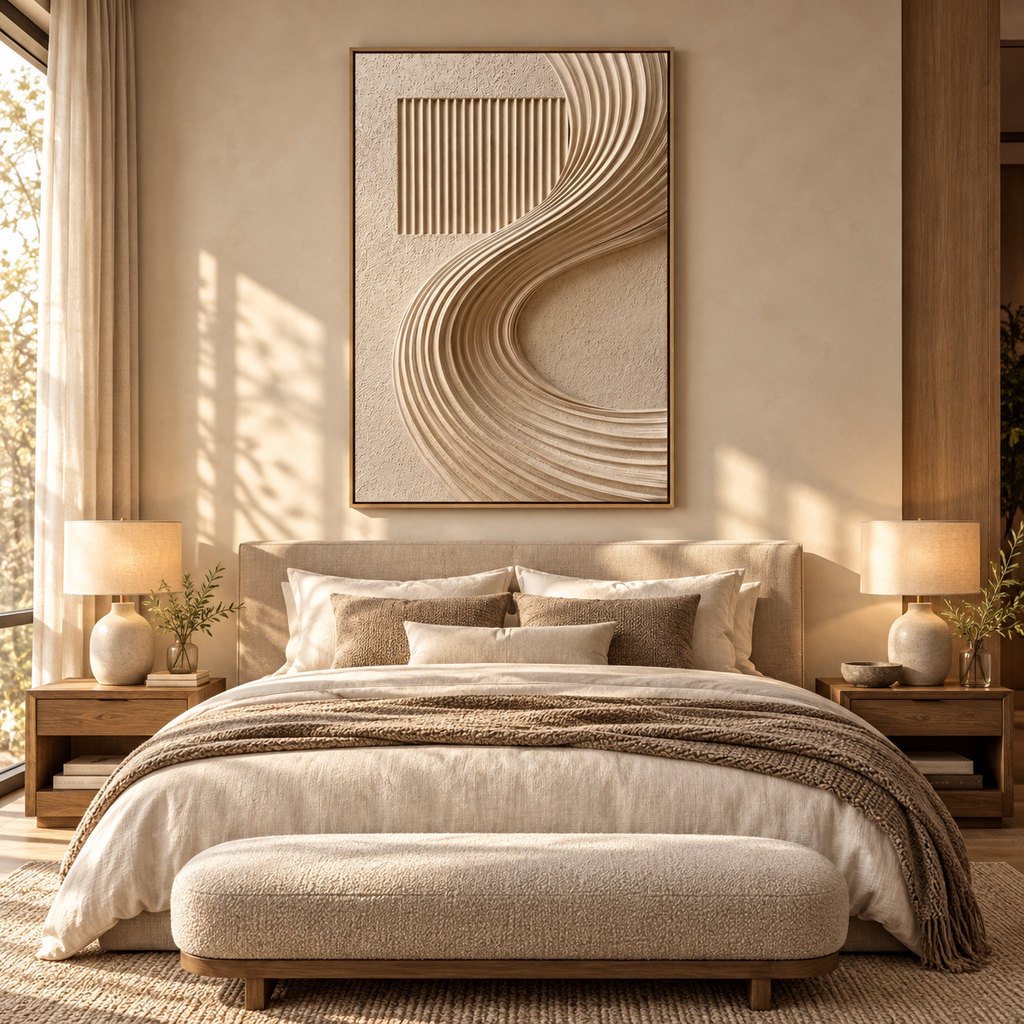 ARBYNART 3D Textured Art | Curved Sand Frame