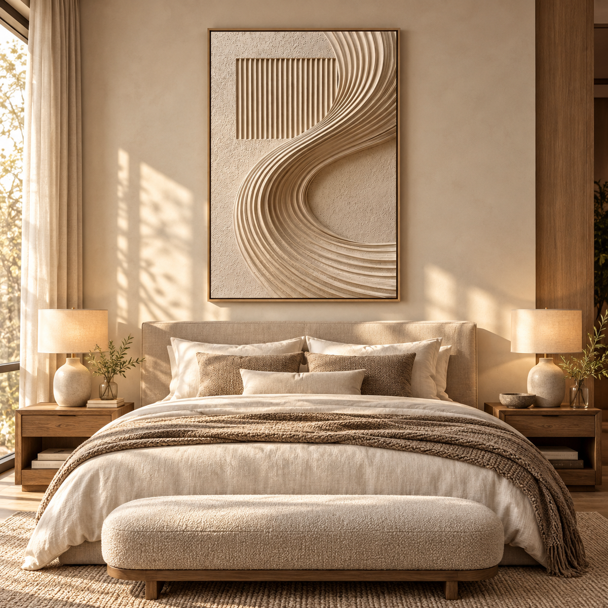 ARBYNART 3D Textured Art | Curved Sand Frame