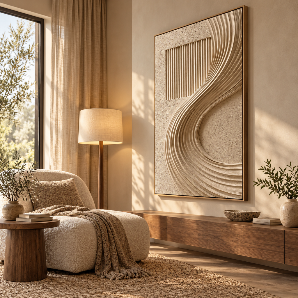 ARBYNART 3D Textured Art | Curved Sand Frame