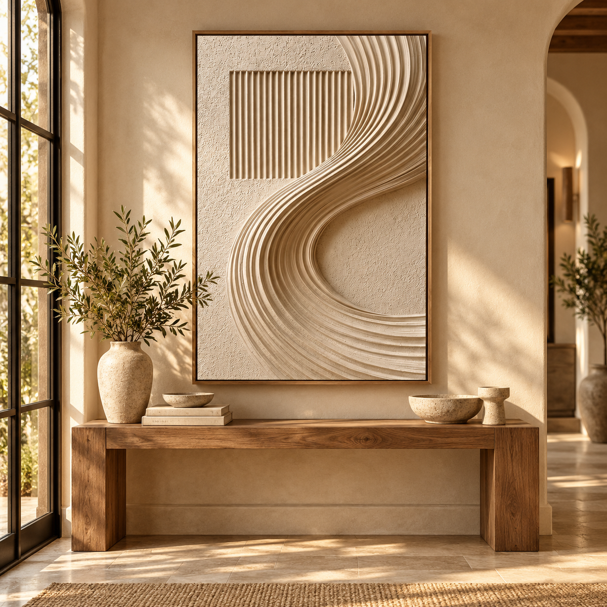 ARBYNART 3D Textured Art | Curved Sand Frame