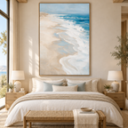ARBYNART Impressionist Art | Curving Foam on a Pale Beach