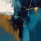 ARBYNART Abstract Art | Deep Blue Gold Crackle