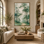 ARBYNART Impressionist Art | Deep Green Trees over a Winding Path