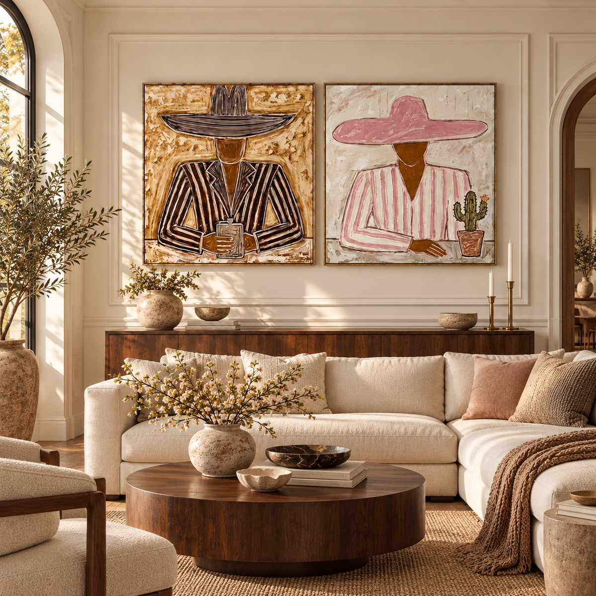 ARBYNART Vintage Americana Art | Desert Blush Duo