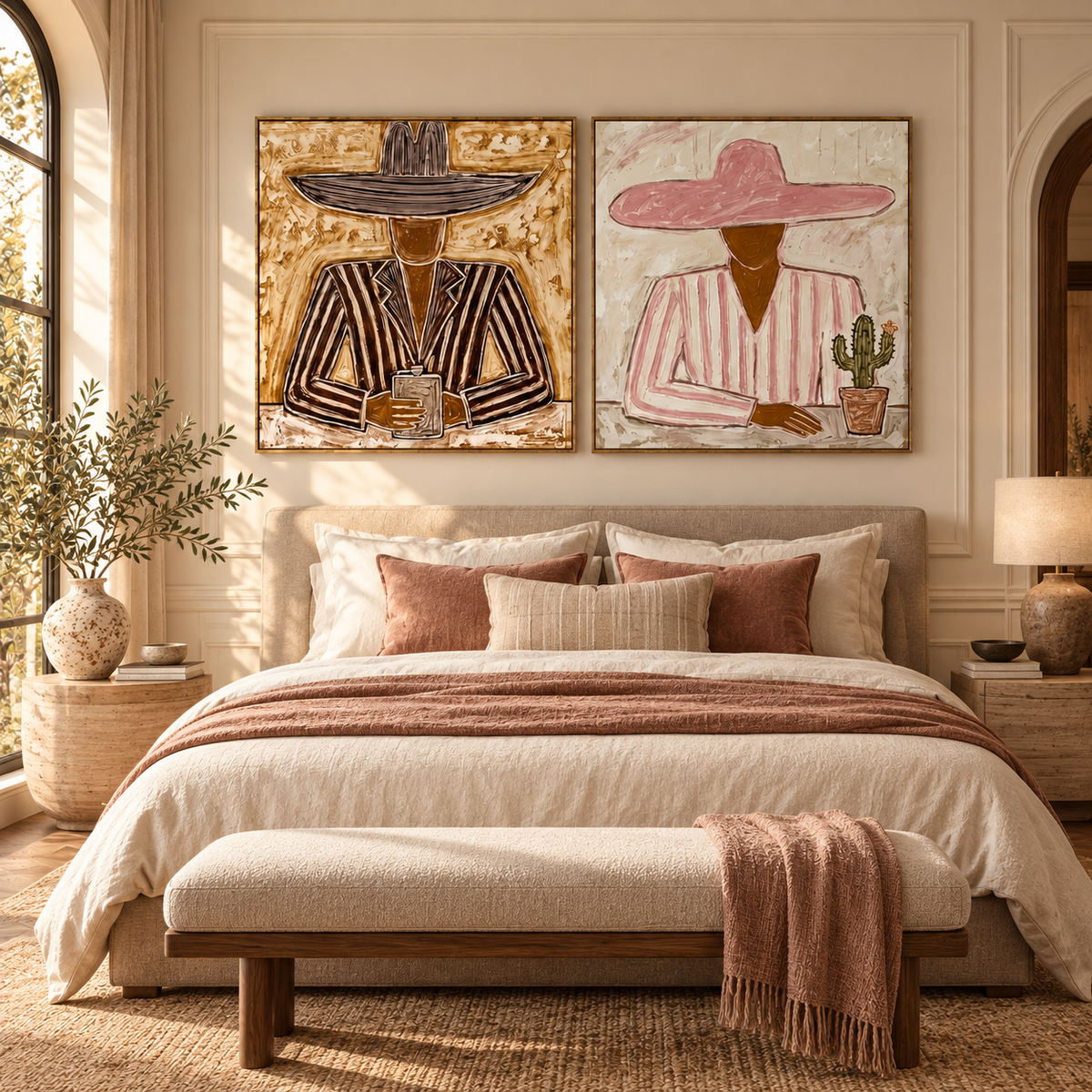 ARBYNART Vintage Americana Art | Desert Blush Duo