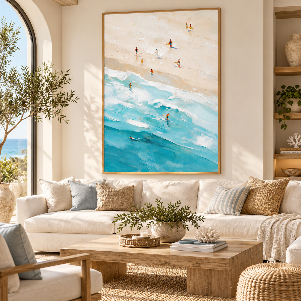 ARBYNART Impressionist Art | Diagonal Surf and Pale Sand