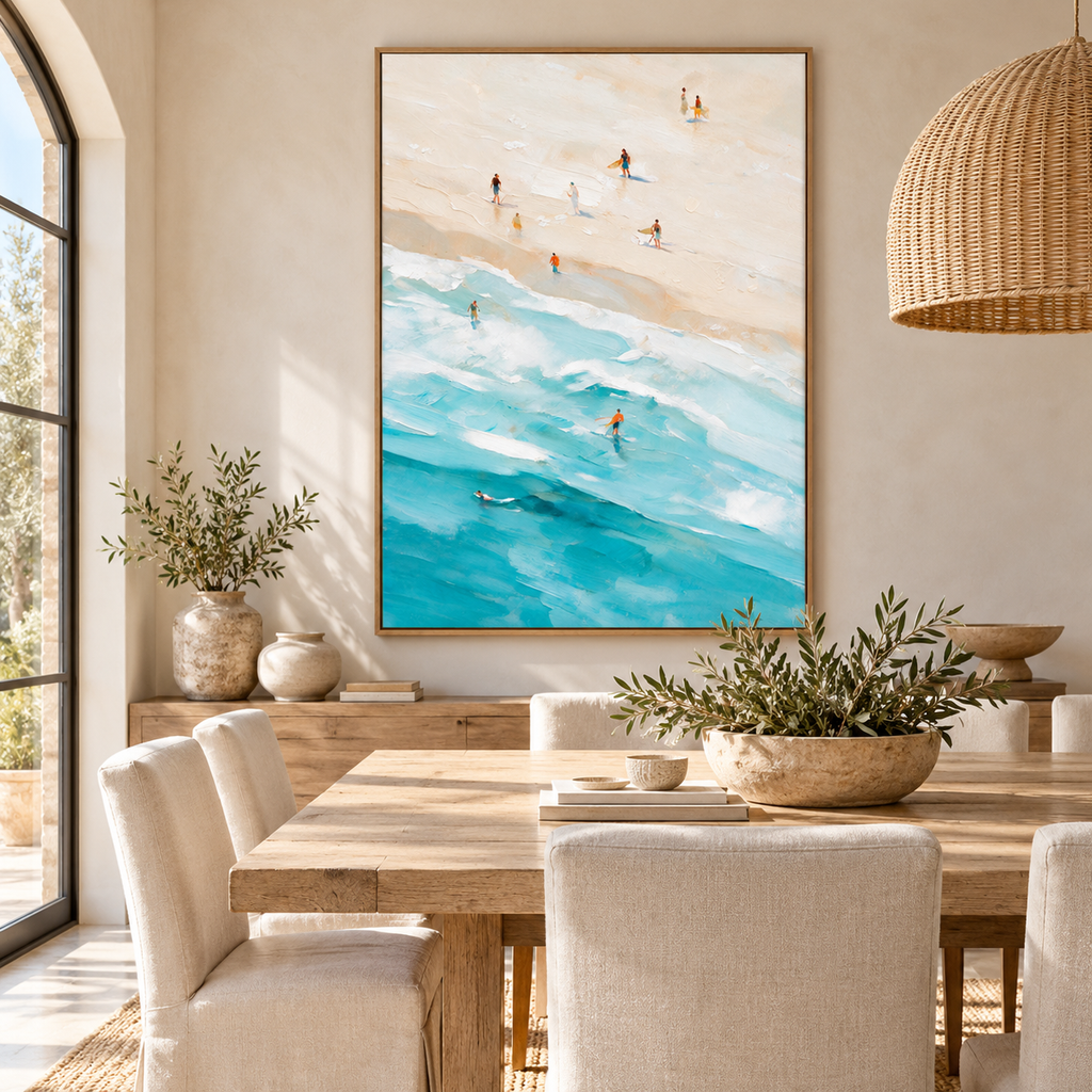 ARBYNART Impressionist Art | Diagonal Surf and Pale Sand