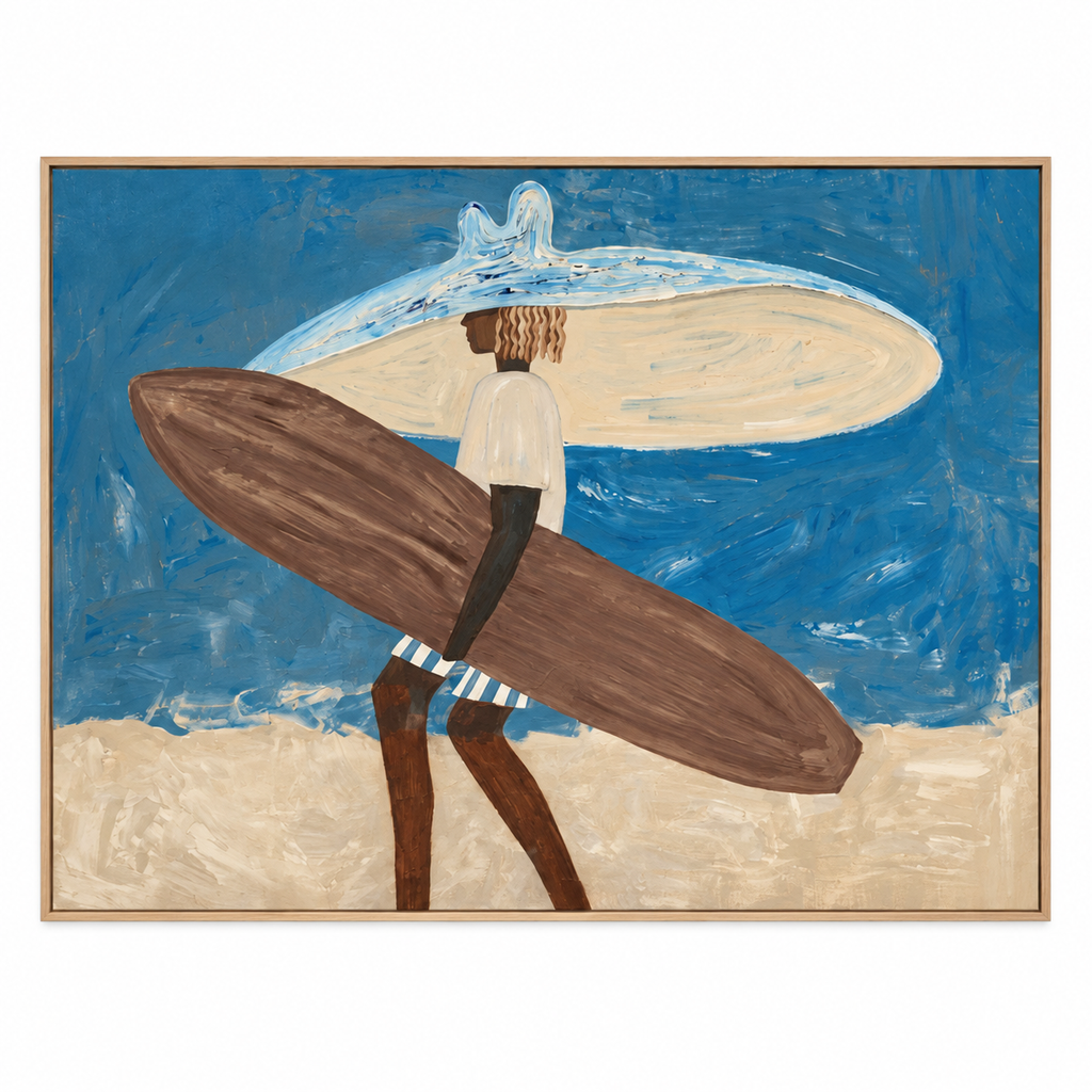 ARBYNART Vintage Americana Art | Double Board Surfer