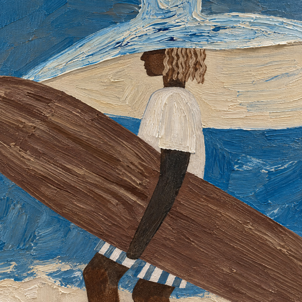 ARBYNART Vintage Americana Art | Double Board Surfer