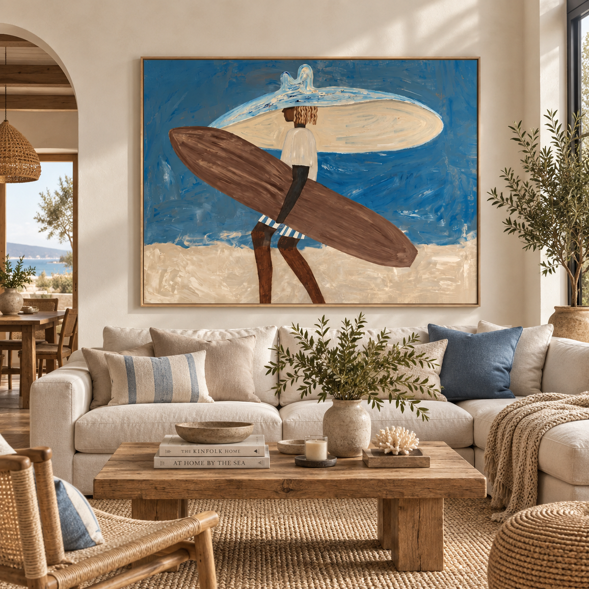 ARBYNART Vintage Americana Art | Double Board Surfer