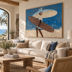 ARBYNART Vintage Americana Art | Double Board Surfer
