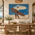 ARBYNART Vintage Americana Art | Double Board Surfer