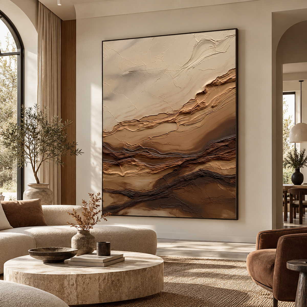 ARBYNART 3D Textured Art | Earthy Strata Flow