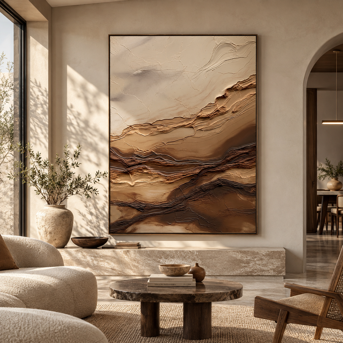 ARBYNART 3D Textured Art | Earthy Strata Flow