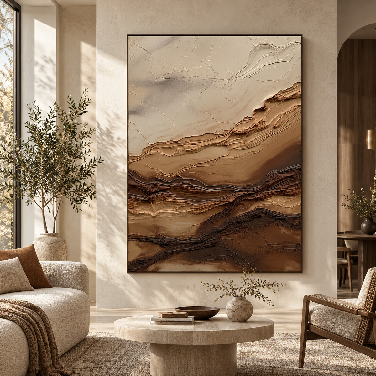 ARBYNART 3D Textured Art | Earthy Strata Flow