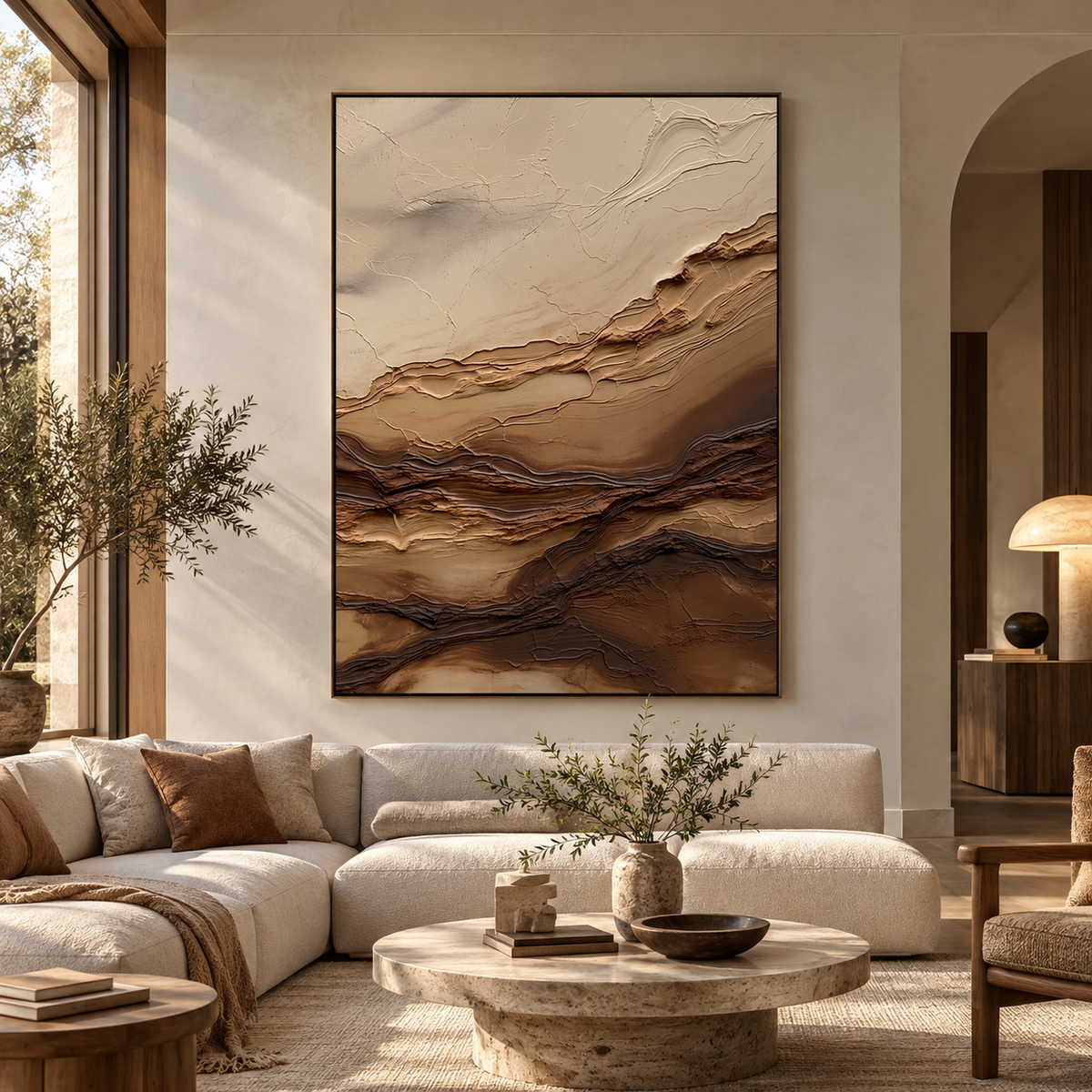ARBYNART 3D Textured Art | Earthy Strata Flow