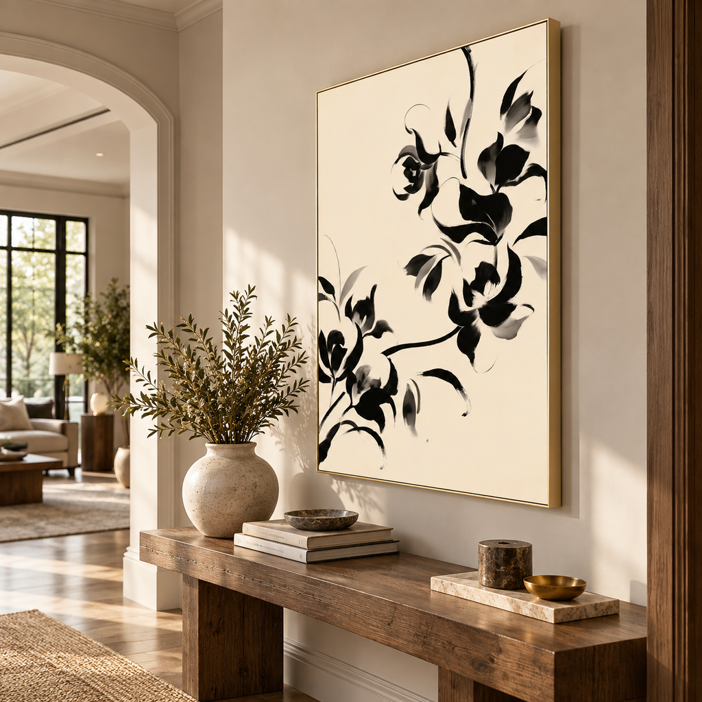 ARBYNART Abstract Art | Elegant Ink Blossoms