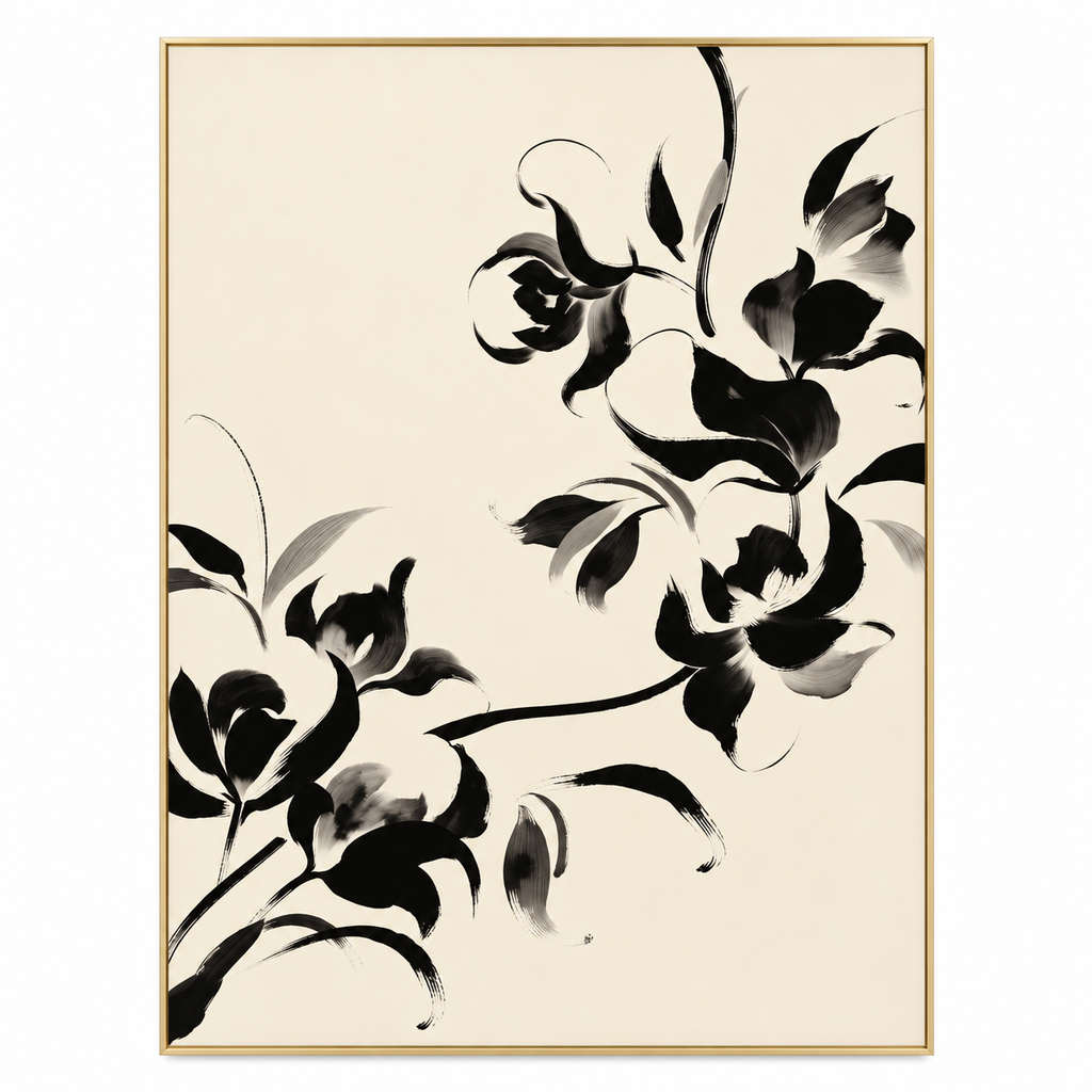 ARBYNART Abstract Art | Elegant Ink Blossoms