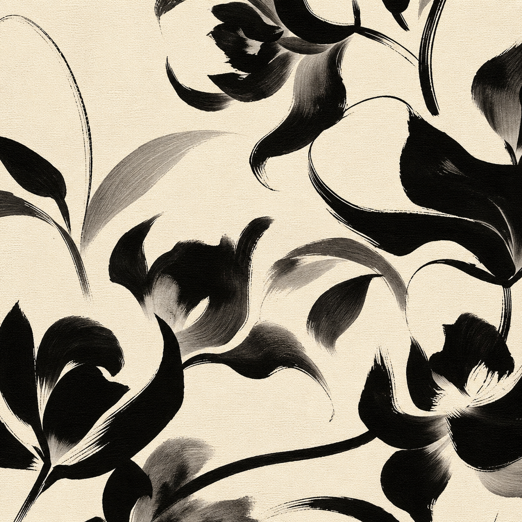 ARBYNART Abstract Art | Elegant Ink Blossoms