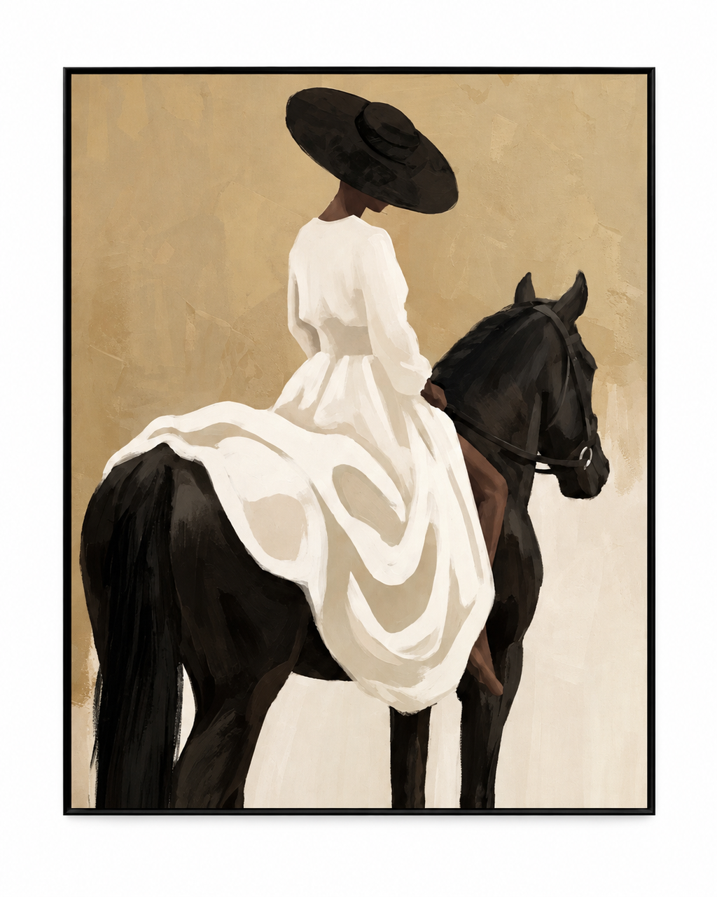 ARBYNART Vintage Americana Art | Elegant Ride on the Ivory Steed