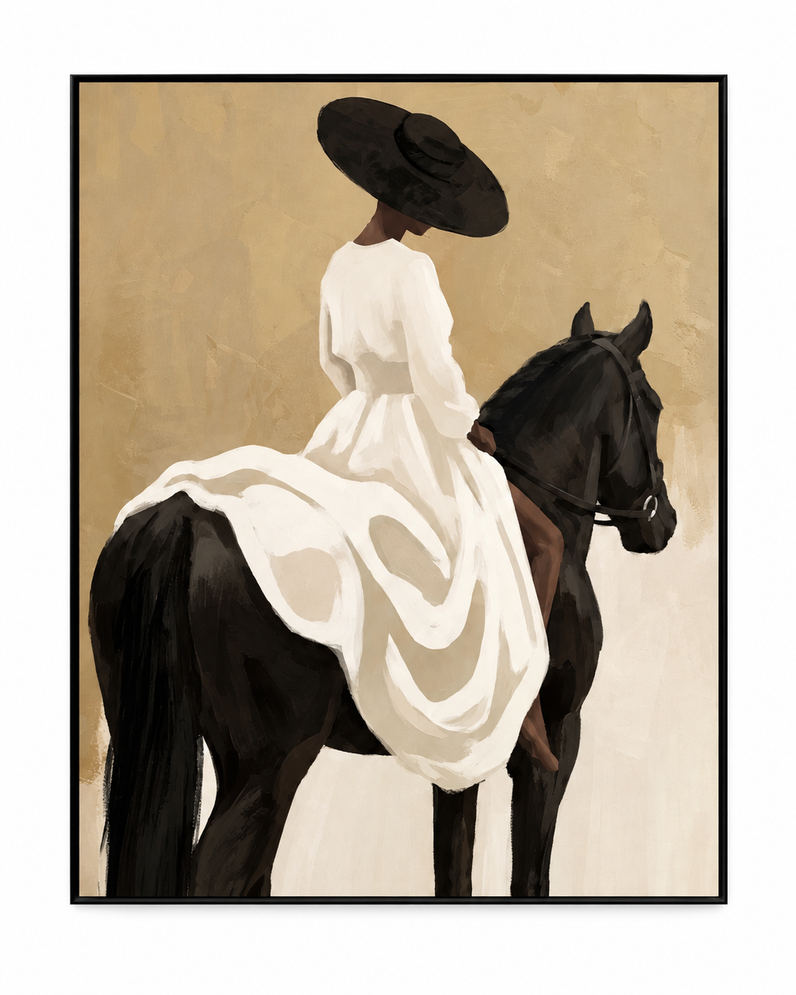 ARBYNART Vintage Americana Art | Elegant Ride on the Ivory Steed