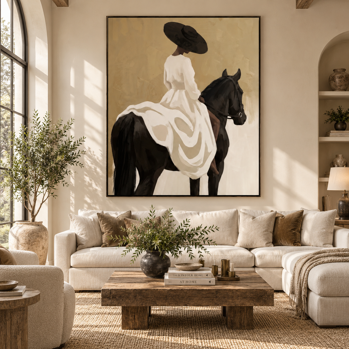 ARBYNART Vintage Americana Art | Elegant Ride on the Ivory Steed