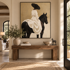 ARBYNART Vintage Americana Art | Elegant Ride on the Ivory Steed