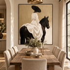 ARBYNART Vintage Americana Art | Elegant Ride on the Ivory Steed