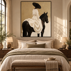 ARBYNART Vintage Americana Art | Elegant Ride on the Ivory Steed