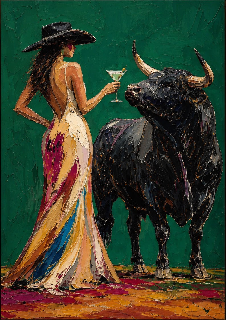 ARBYNART POP Art | Emerald Gaze with the Black Bull