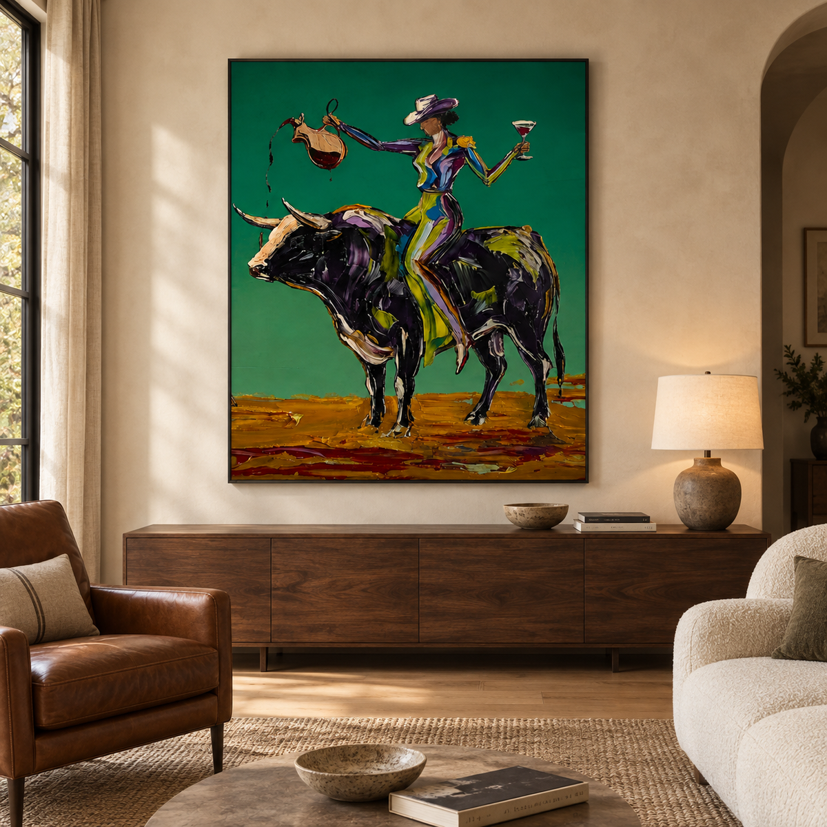 ARBYNART POP Art | Emerald Pour on the Black Bull