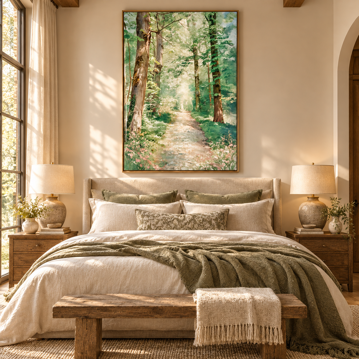 ARBYNART Impressionist Art | Emerald Woodland Path