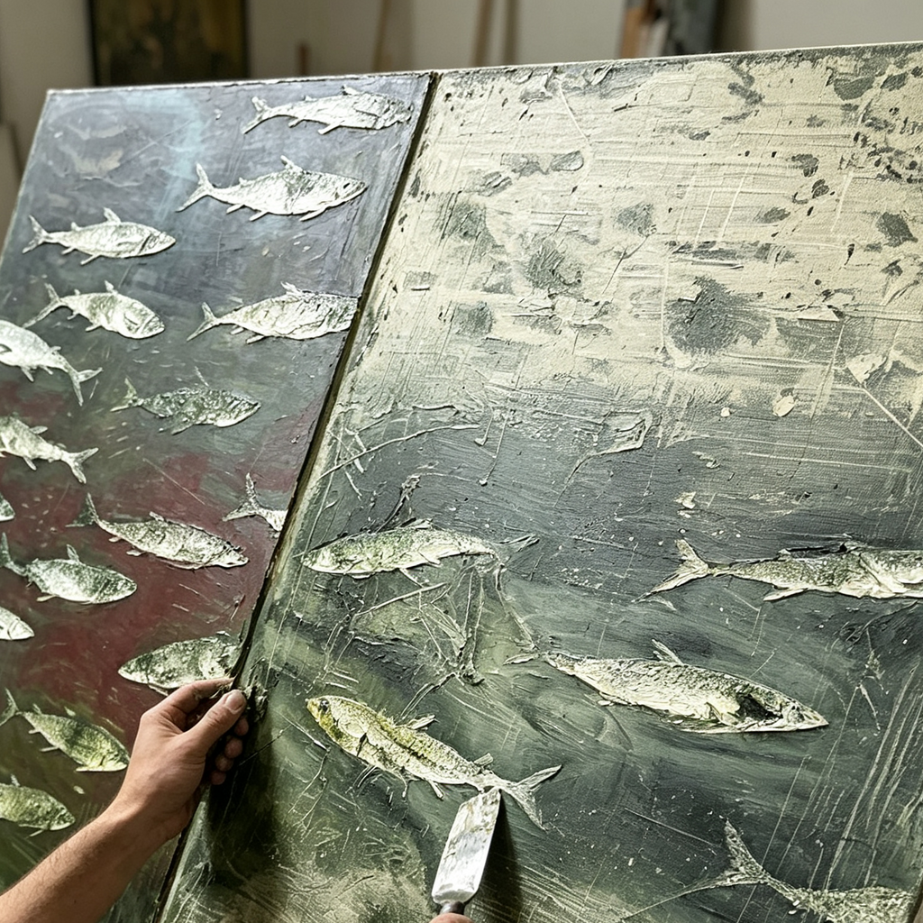 ARBYNART Wabi-Sabi Art | FISH Shoal in Dusk