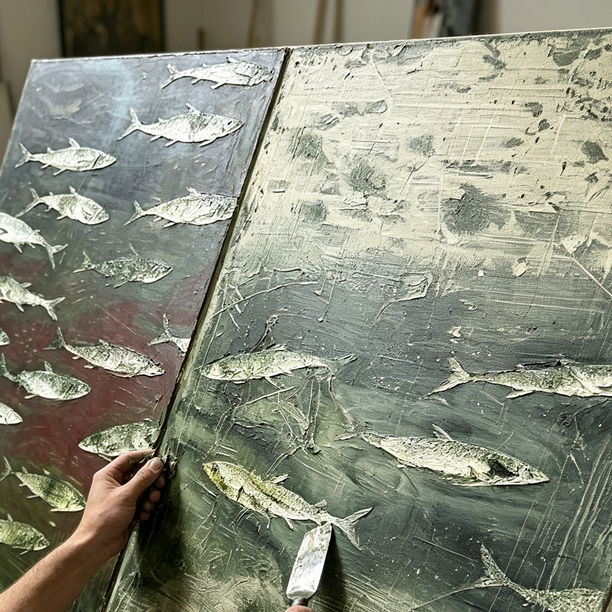ARBYNART Wabi-Sabi Art | FISH Shoal in Dusk