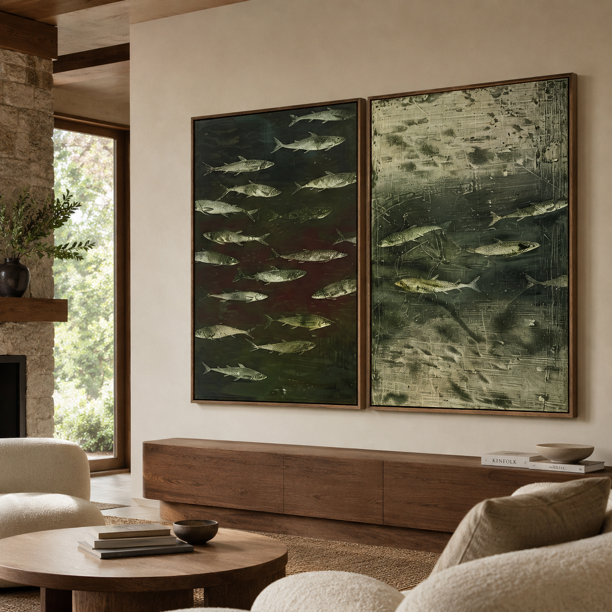 ARBYNART Wabi-Sabi Art | FISH Shoal in Dusk