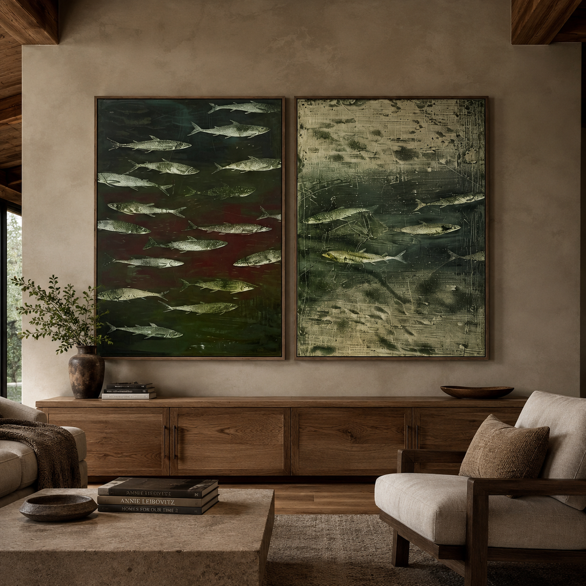 ARBYNART Wabi-Sabi Art | FISH Shoal in Dusk