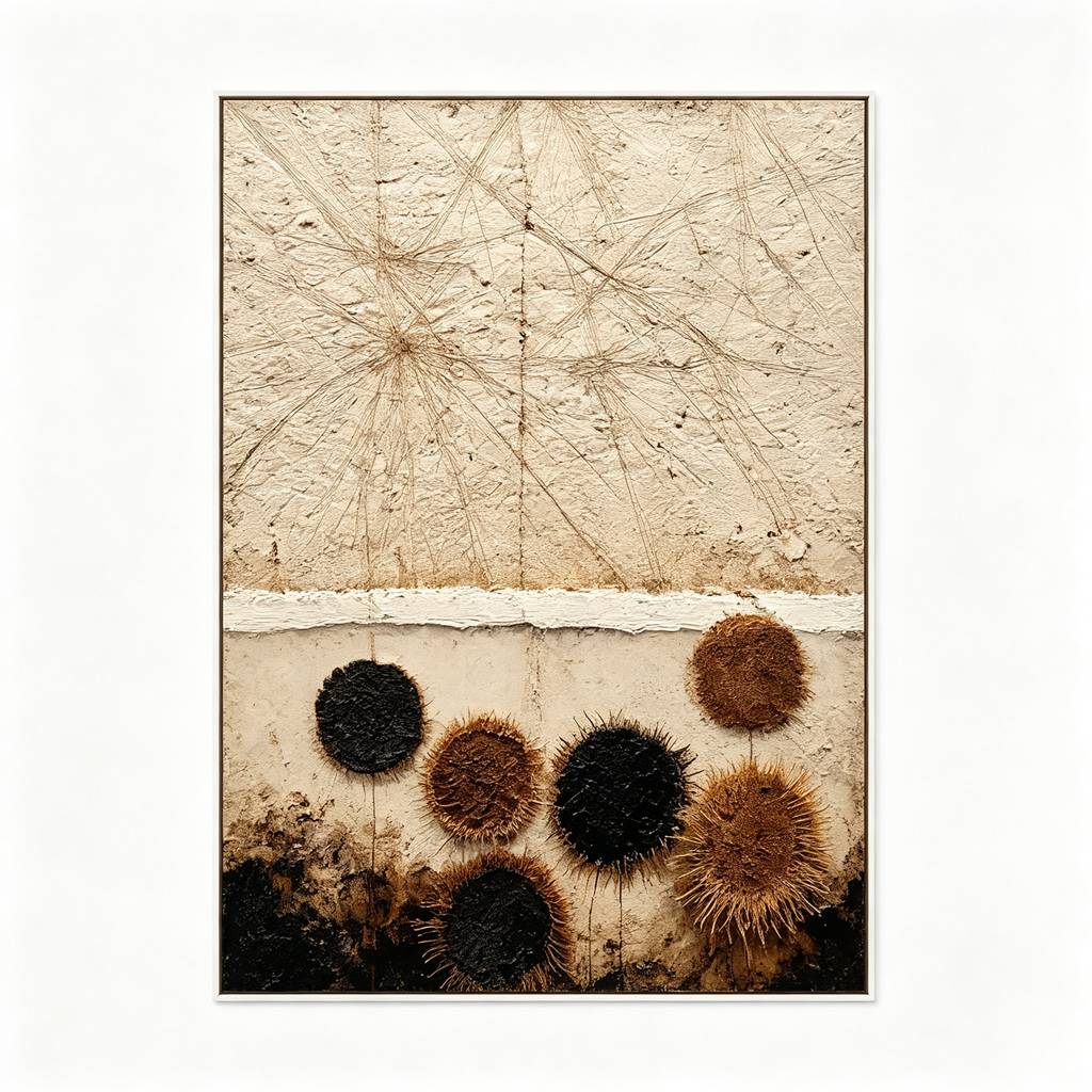 ARBYNART Wabi-Sabi Art | Fibrous Circle Textures
