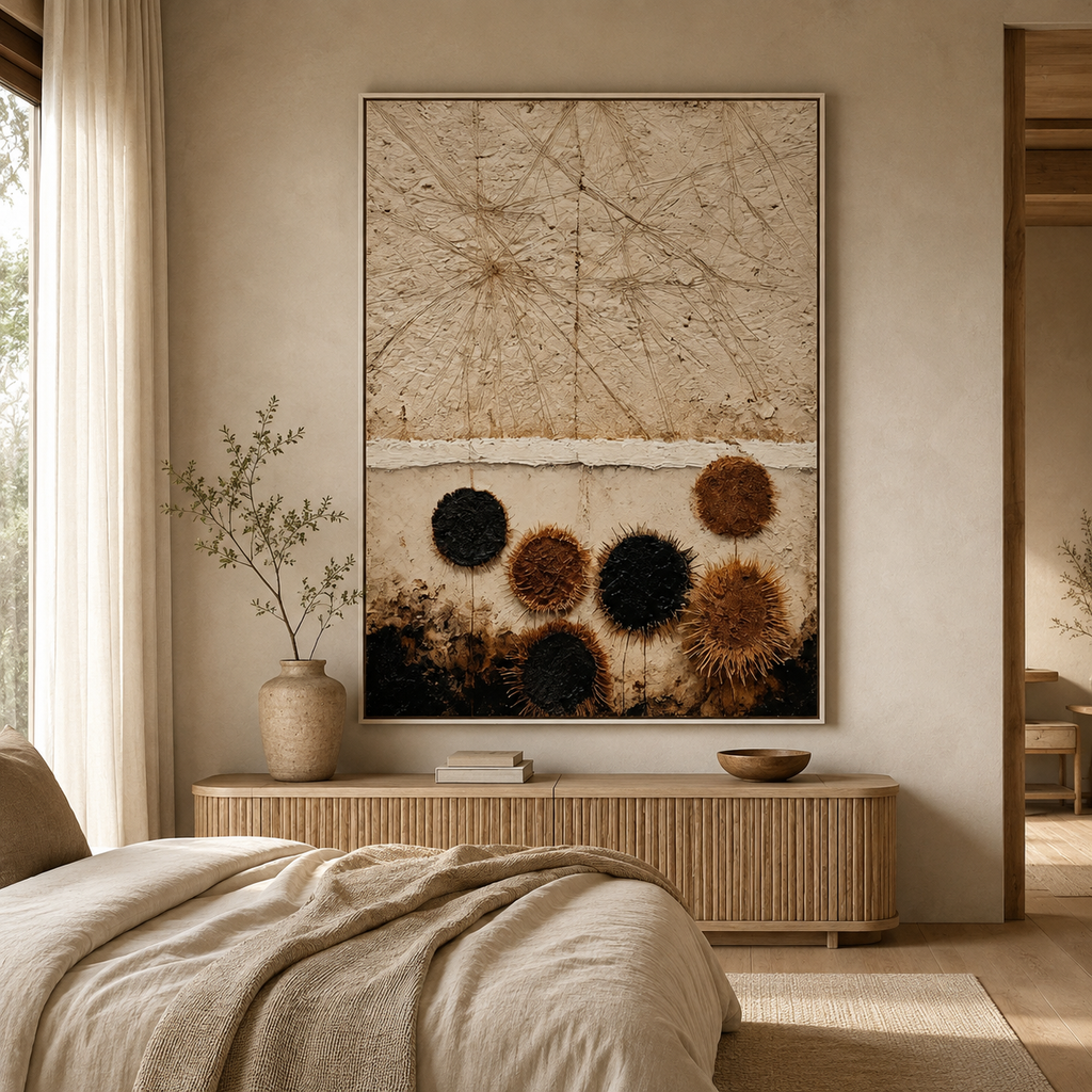 ARBYNART Wabi-Sabi Art | Fibrous Circle Textures
