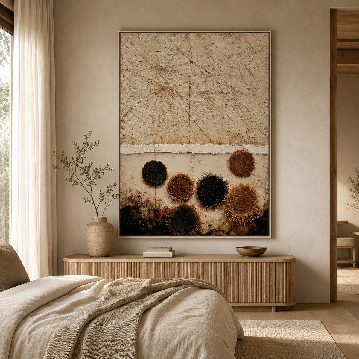 ARBYNART Wabi-Sabi Art | Fibrous Circle Textures