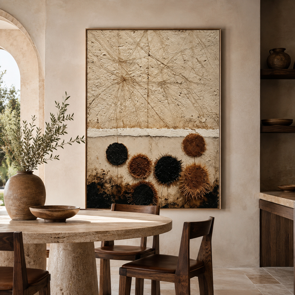 ARBYNART Wabi-Sabi Art | Fibrous Circle Textures