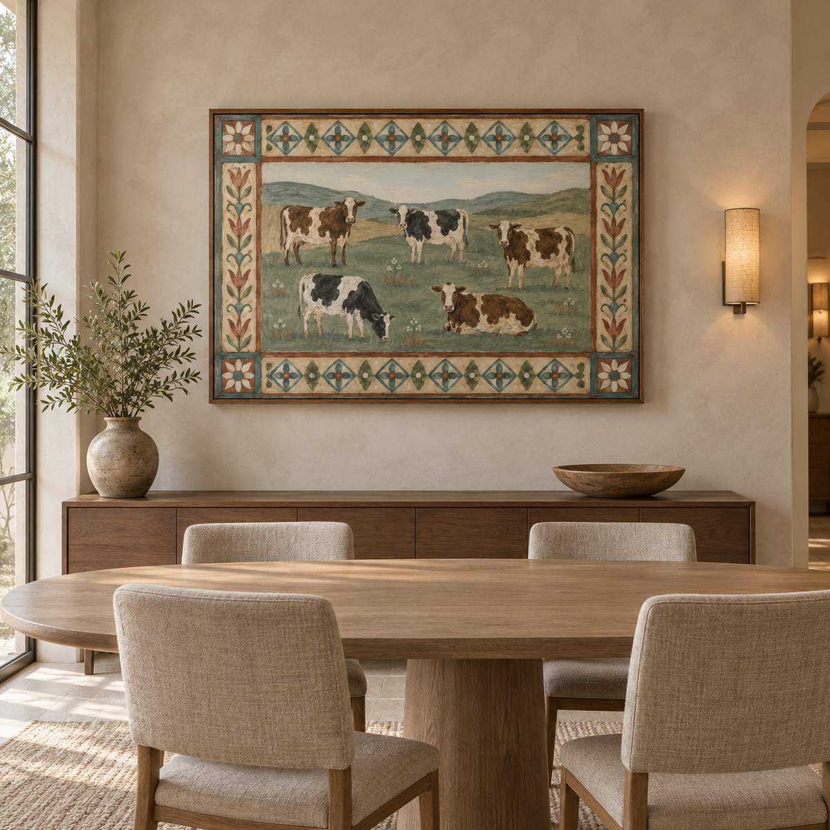 ARBYNART Vintage Americana Art | Five Cattle in the Meadow