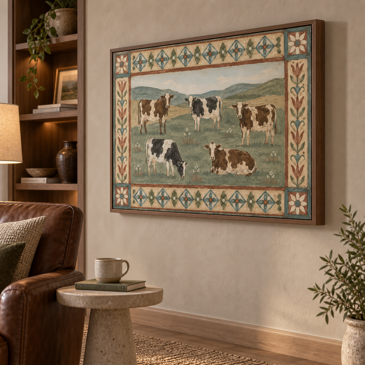 ARBYNART Vintage Americana Art | Five Cattle in the Meadow