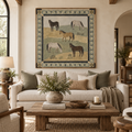 ARBYNART Vintage Americana Art | Five Equines on the Meadow