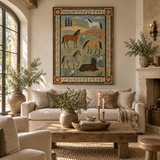 ARBYNART Vintage Americana Art | Five Equines on the Prairie