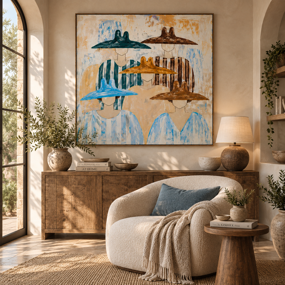 ARBYNART Vintage Americana Art | Five Hats in Harmony