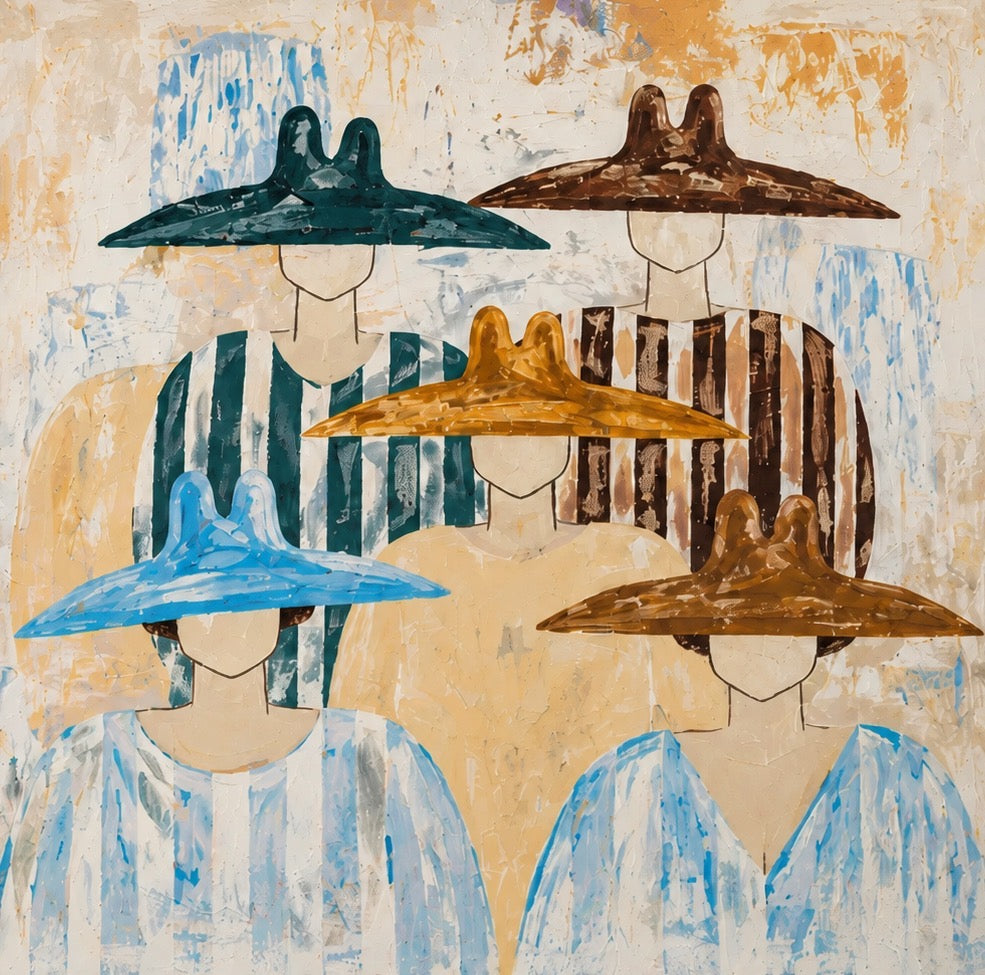 ARBYNART Vintage Americana Art | Five Hats in Harmony